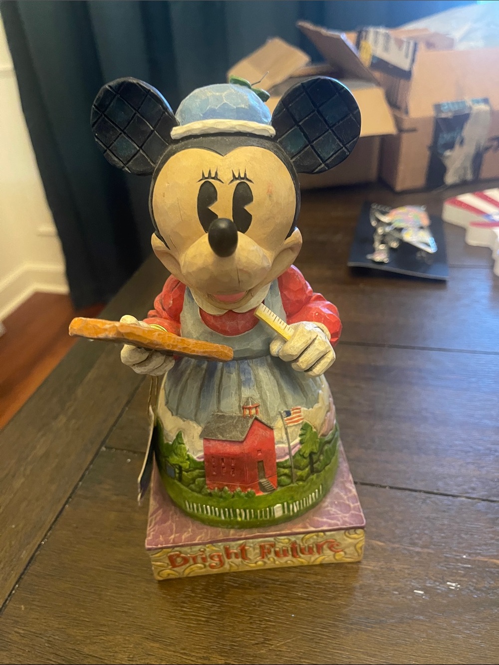 Hand-Painted Minnie Mouse Kitchen Figurine - Multicolor